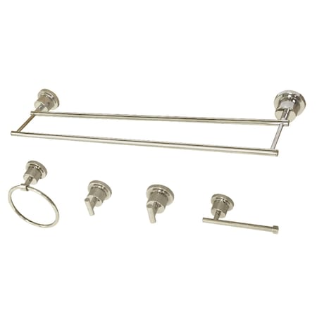 Kingston Brass BAH821330478PN Concord 5-Piece Bathroom Accessory Set, Polished Nickel BAH821330478PN